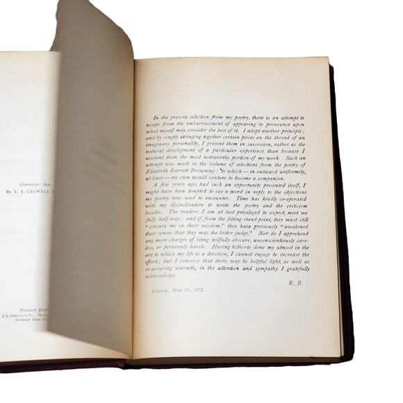 Robert Brownings Selected Poems New York Thomas Y Crowell Co Victorian Leather - Picture 7 of 12